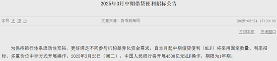 央行最新调整，事关MLF！